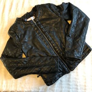 Quilted Faux Leather Jacket